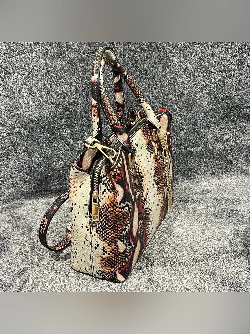ALDO Legoiri Top Handle Bag (Red/Multicolor Snakeskin variant)